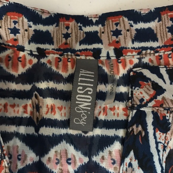 Allison Joy Women’s Lightweight Summer Blouse Size Medium Bohemian Style Top - Picture 5 of 6